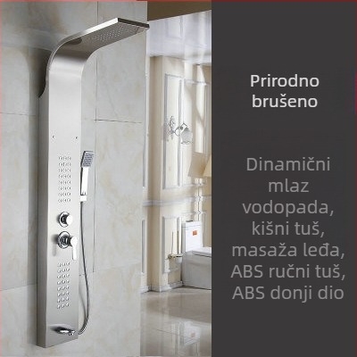 Set tuš sustav od 304 nehrđajućeg čelika s digitalnim zaslonom, površinska ugradnja, crna kišna glava, zidna instalacija