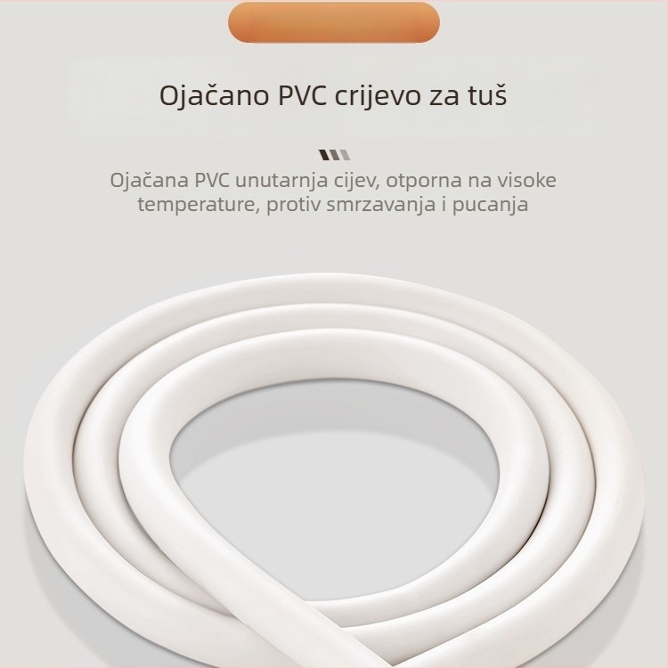 Bijeli PVC debeli otporni na eksploziju tuš crijevo i tuš glava – univerzalno crijevo za kupaonicu i bojler