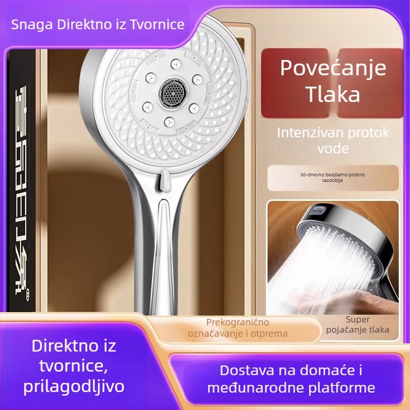 Zidni set tuš glave, ABS plast, okrugli oblik, načini raspršivanja i kiše, kućna upotreba