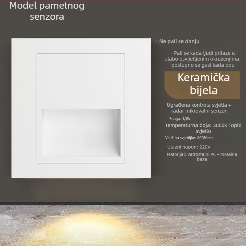 LED svjetlo za stepenice s radar senzorom, tip 86, za hodnik i stepenice