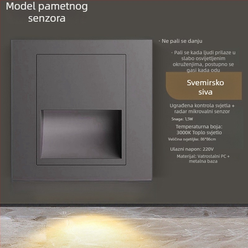 LED svjetlo za stepenice s radar senzorom, tip 86, za hodnik i stepenice