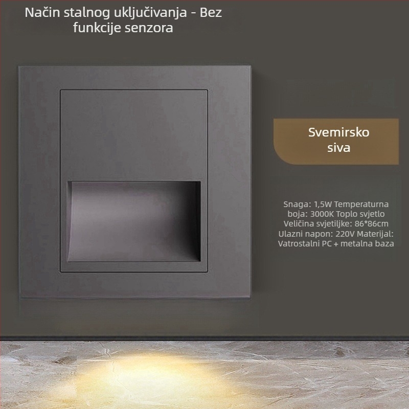 LED svjetlo za stepenice s radar senzorom, tip 86, za hodnik i stepenice