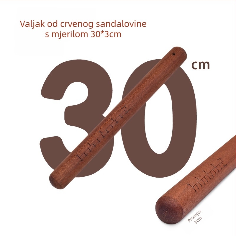Domaći prijenosni valjak za tijesto od ebanovog drveta, nelepiv, velikog formata, s prilagođenim logotipom