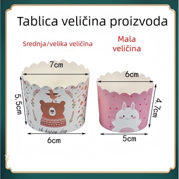 PE premazane papirnate šalice za muffine, otporne na visoke temperature, za pečenje, prženje i parenje