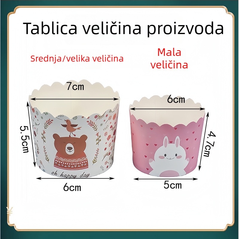 PE premazane papirnate šalice za muffine, otporne na visoke temperature, za pečenje, prženje i parenje
