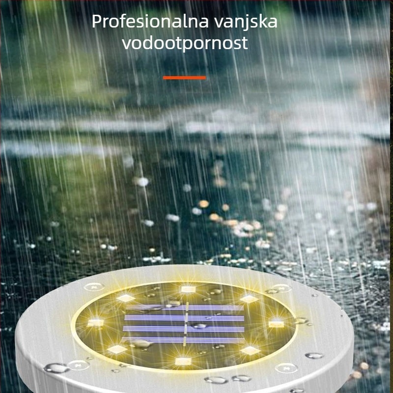 Solarno podzemno svjetlo od nehrđajućeg čelika, vanjsko vodootporno osvjetljenje za dvorište i stepenice