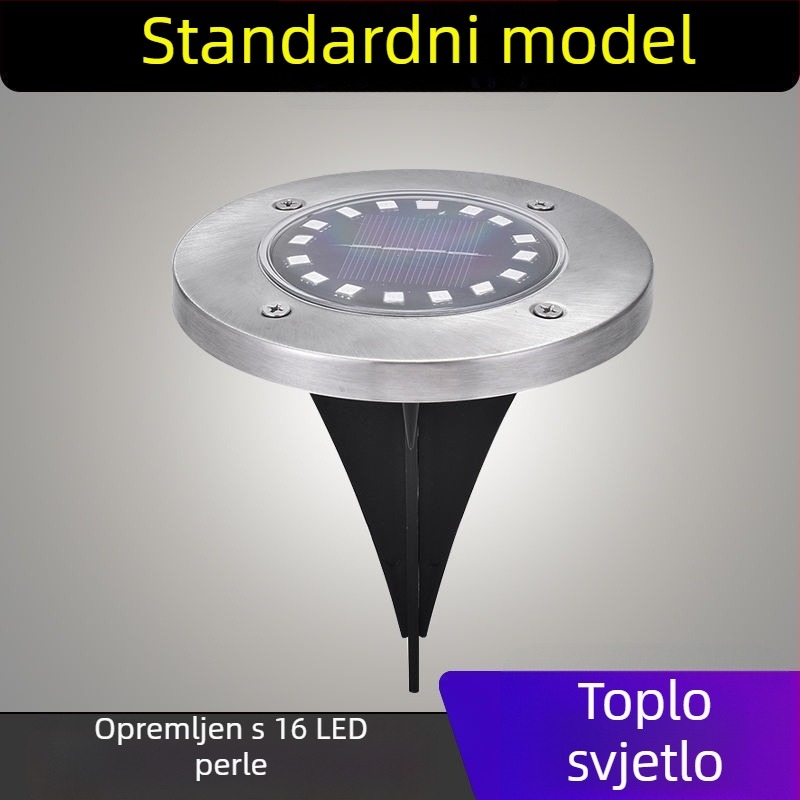 Solarno podzemno svjetlo od nehrđajućeg čelika, vanjsko vodootporno osvjetljenje za dvorište i stepenice