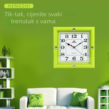 Plastični zidni sat, 10-inčni, moderan minimalistički dizajn, kvadratični brojčanik s brojevima, kvarcni mehanizam