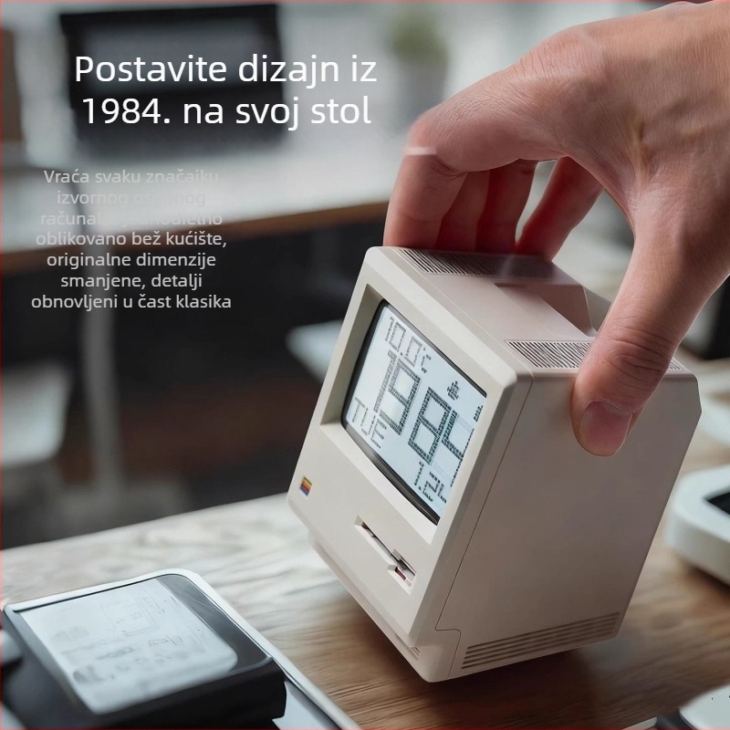 Maclock Macintosh budilica – retro nostalgičan stolni digitalni sat, kreativan rođendanski poklon za dečka
