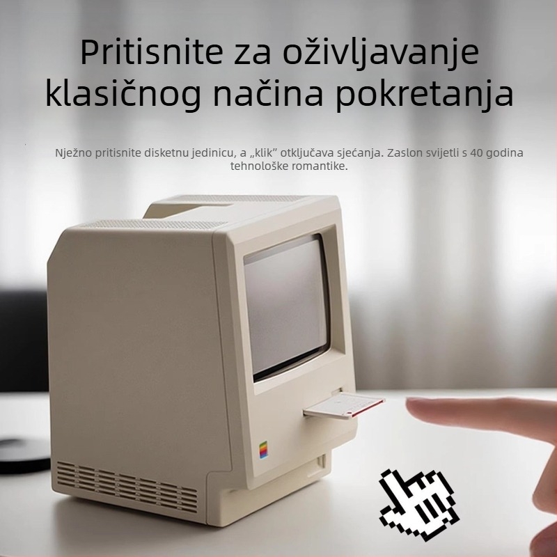 Maclock Macintosh budilica – retro nostalgičan stolni digitalni sat, kreativan rođendanski poklon za dečka