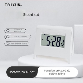 Elektronski stolni sat za studente, kompaktan, svijetli noću, prijenosan, moderan minimalistički dizajn