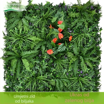 Vanjska umjetna trava za zelenu stijenu uz ogradu, UV‑otporne plastične biljke