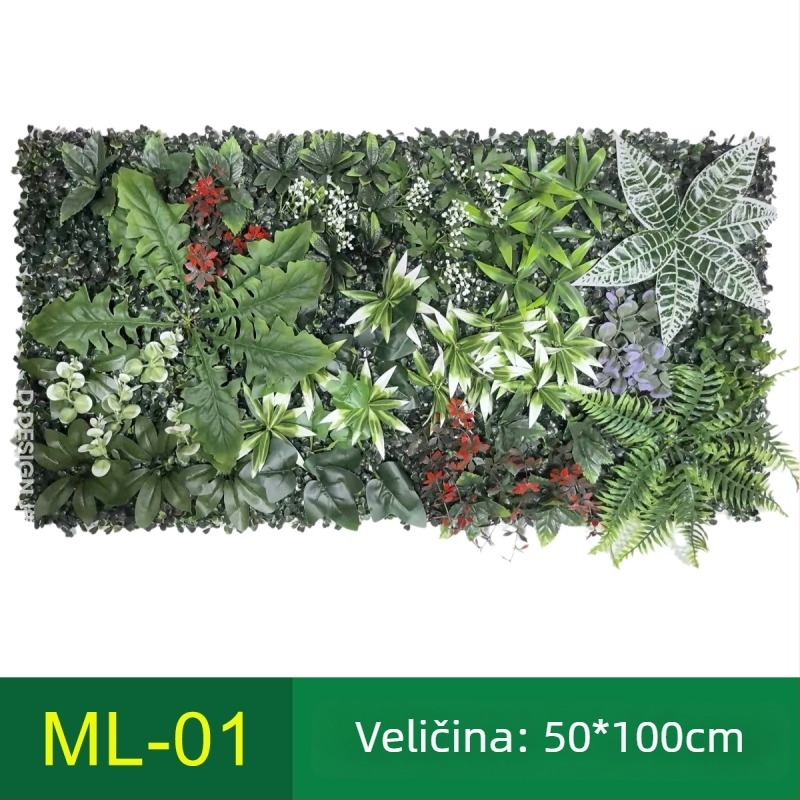 Umjetni biljni zidni panel 50×100 cm - Milan trava za vanjsku dekoraciju balkona