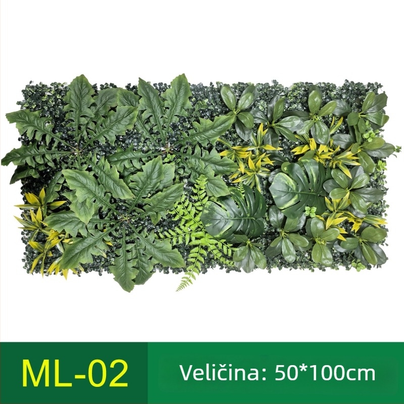 Umjetni biljni zidni panel 50×100 cm - Milan trava za vanjsku dekoraciju balkona