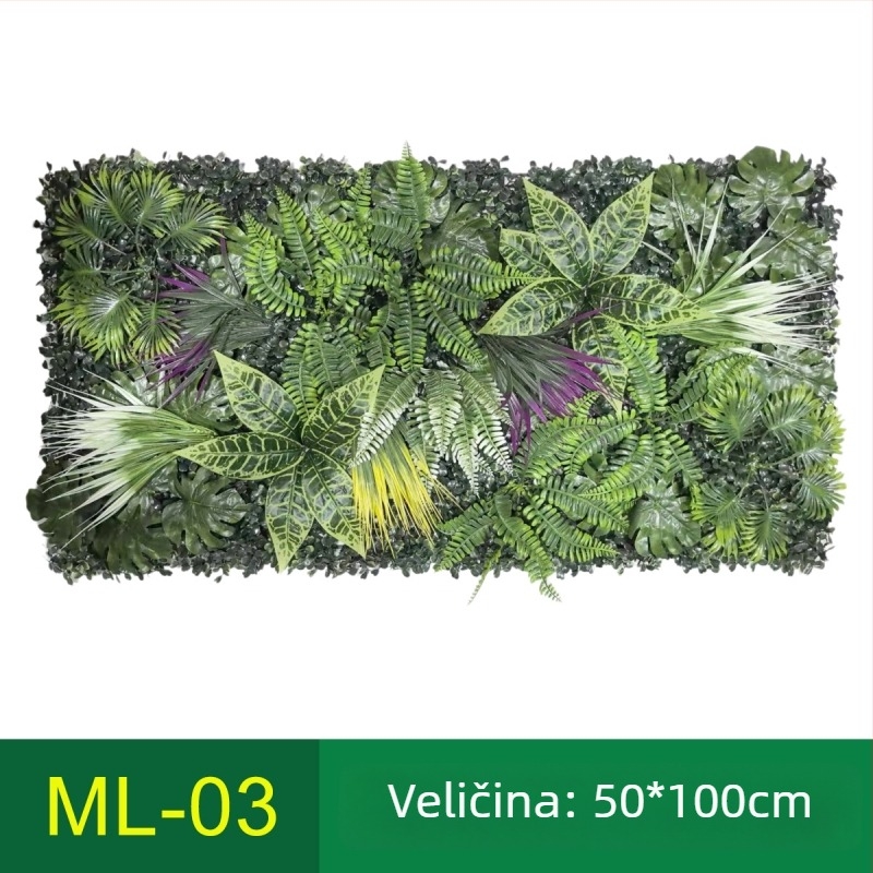 Umjetni biljni zidni panel 50×100 cm - Milan trava za vanjsku dekoraciju balkona