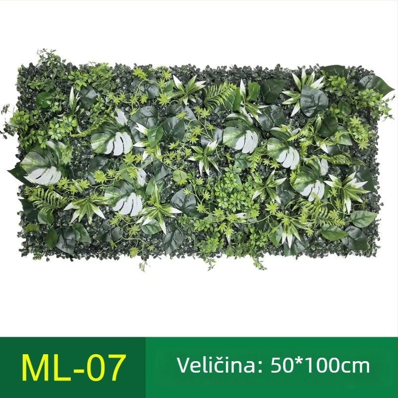 Umjetni biljni zidni panel 50×100 cm - Milan trava za vanjsku dekoraciju balkona