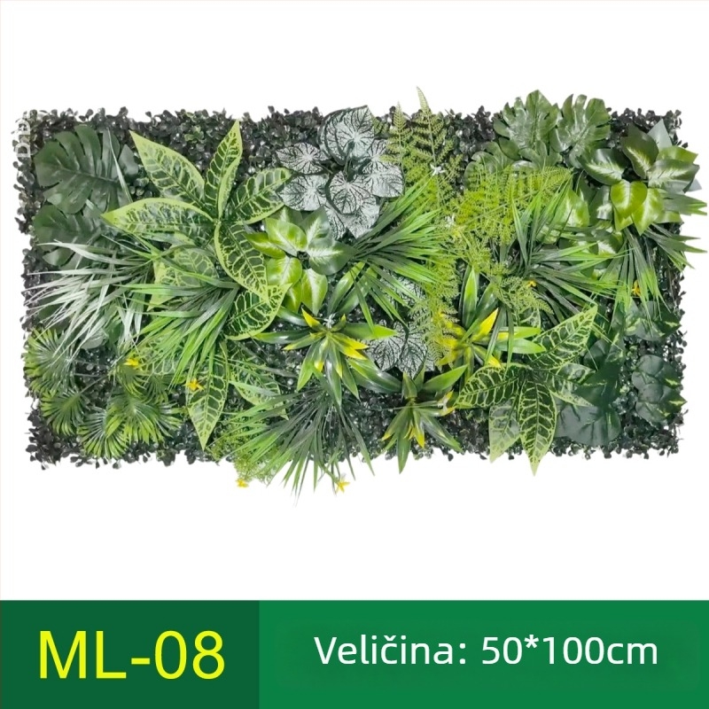 Umjetni biljni zidni panel 50×100 cm - Milan trava za vanjsku dekoraciju balkona