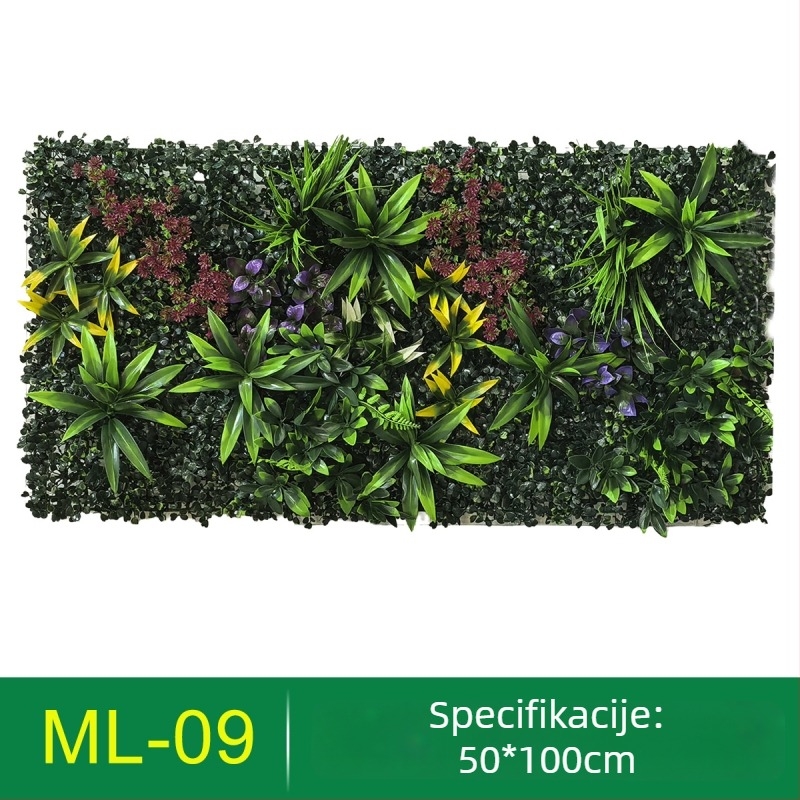 Umjetni biljni zidni panel 50×100 cm - Milan trava za vanjsku dekoraciju balkona