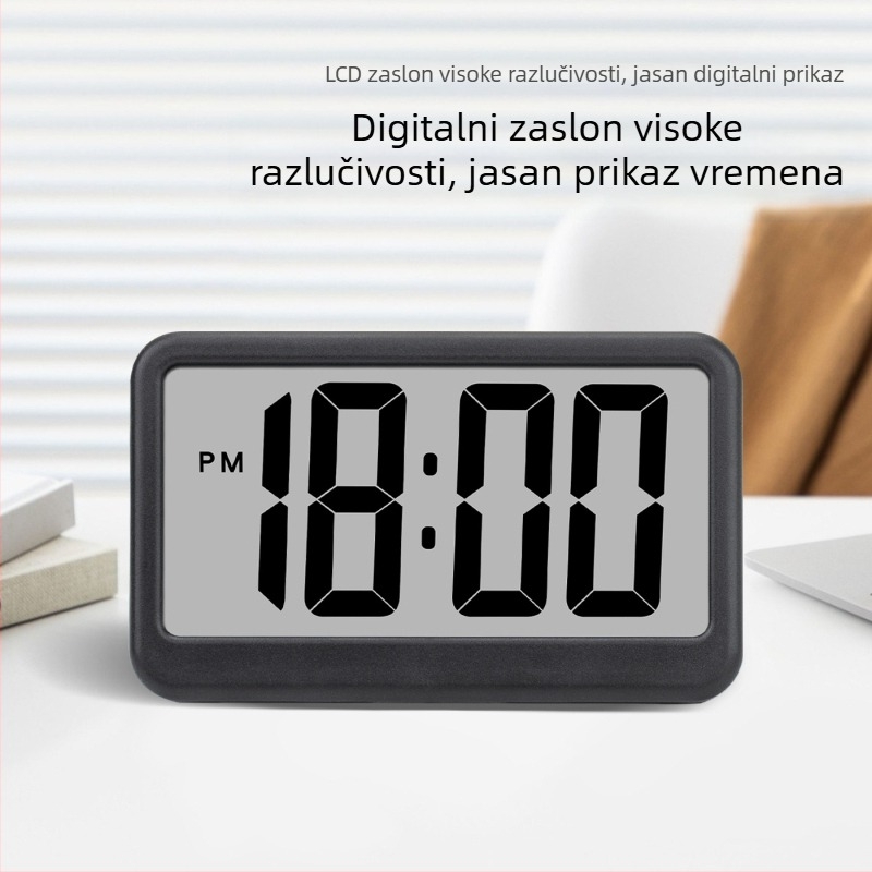 LED digitalni budilnik s velikim zaslonom, ultra-tanki dizajn, stolni sat za spavaću sobu