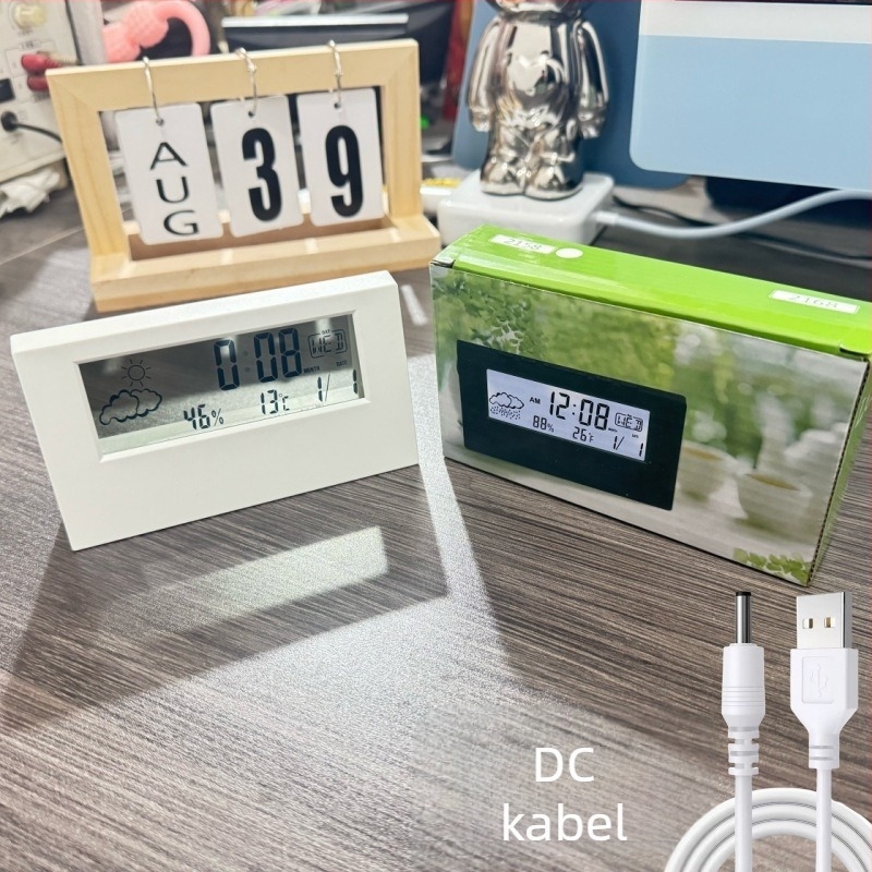 Japanski-stil minimalistički višefunkcionalni digitalni stolni sat s budilicom, proziran, kompaktan za spavaću sobu