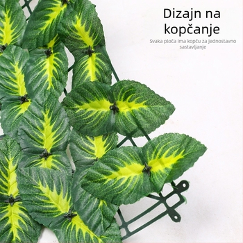 Plastični umjetni zeleni ograda s simuliranim listovima za balkon i dvorište – dekorativna zelena stijena