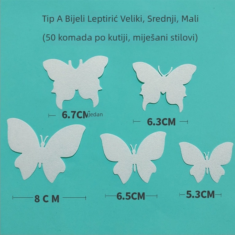 Bijeli leptiri od wafer papira za ukrašavanje torti