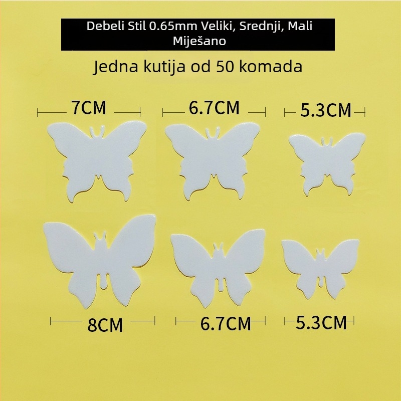 Bijeli leptiri od wafer papira za ukrašavanje torti
