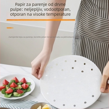 Parni papir za jednokratnu upotrebu, prehrambene kvalitete s premazom od silikonskog ulja, antiadhzivno, otporno na visoke temperature, za parenje peciva