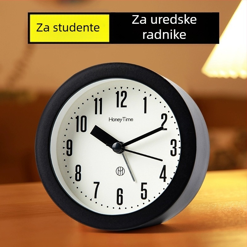 Jednostavan pametan mini budilnik za dječju sobu — stolni ili noćni sat, tih, na baterije, moderni minimalistički dizajn