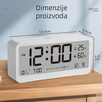Automatski svjetleći digitalni sat s pozadinskim osvjetljenjem — stolni budilnik za spavaću sobu sa zaslonom osjetljivim na svjetlo