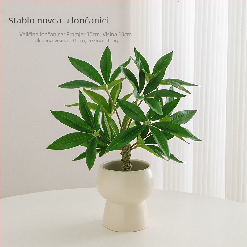 Mini stablo novca u saksiji — umjetna zelena za uređenje ureda i dnevnog boravka