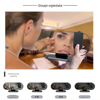 LED projekcijski sat s velikim zaslonom, automatskim senzorom osvjetljenja i višenamjenskim elektroničkim budilnikom s digitalnim alarmom