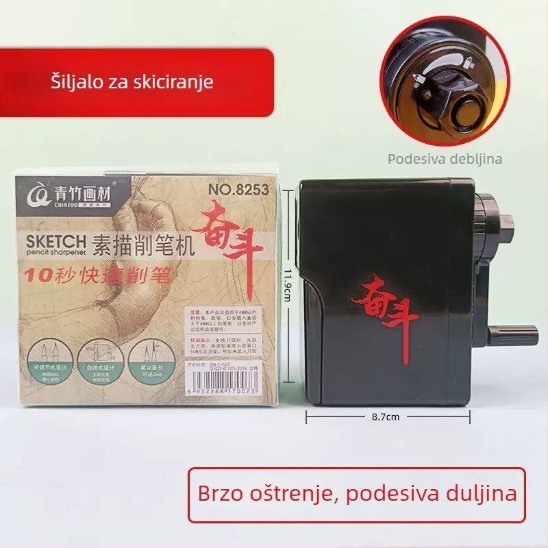 Ručni oštrenjač olovaka od zelenog bambusa – višenamjenski oštrenjač za ugljene i grafitne olovke, pogodan za skice