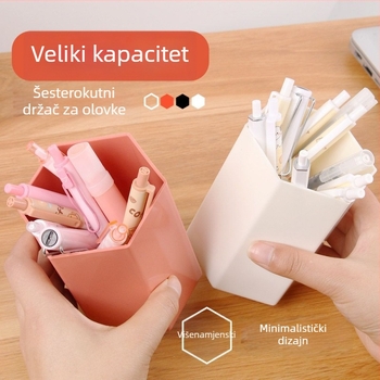 Kreativni plastični šestougaoni držač olovke za stol i školu – velika kapacitet, organizator ureda