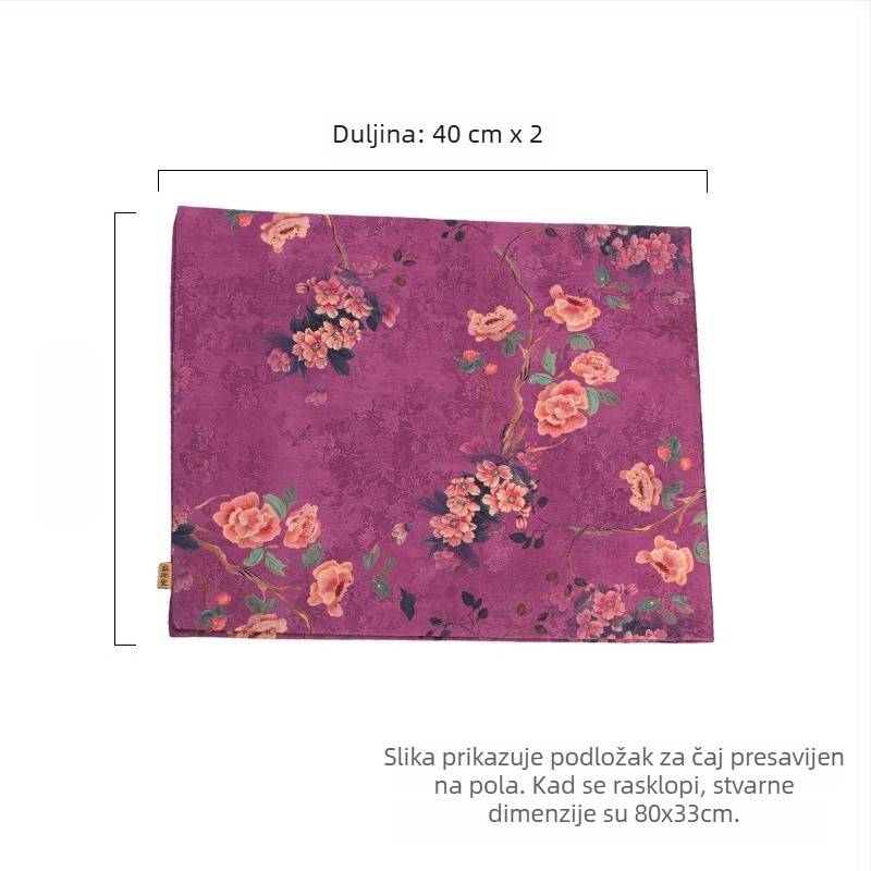 Moji Tekstilni Dodaci za Čajnu Ceremoniju – Kreativni Vintage Izolirani Stolni Runner i Debeli Stolnjak (80x33 cm)