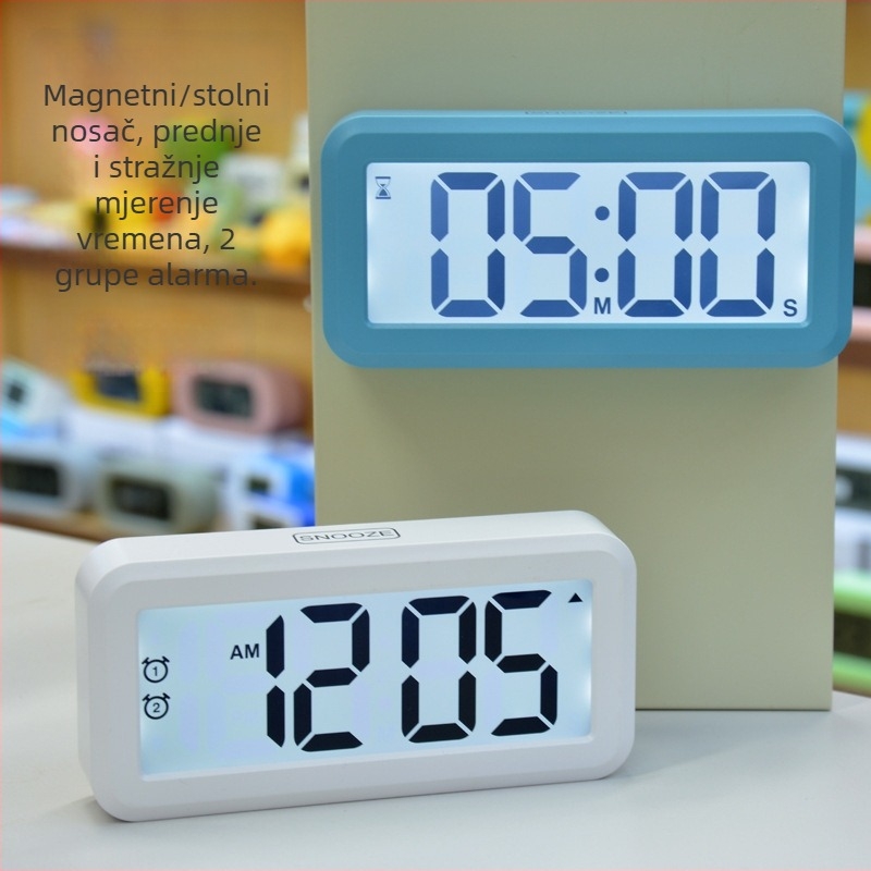 LCD s velikim zaslonom tajmera za učenike i djecu, mali stolni alarmni sat s elegantnim dizajnom