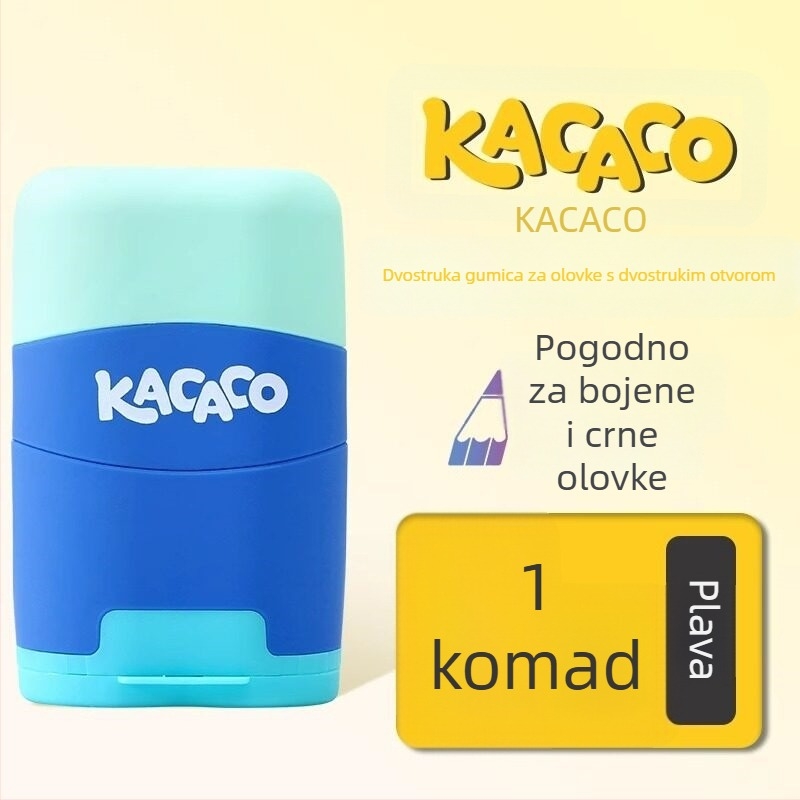 Oštrilo za olovke s dvostrukim otvorom i gumiranim tijelom, ručni pogon