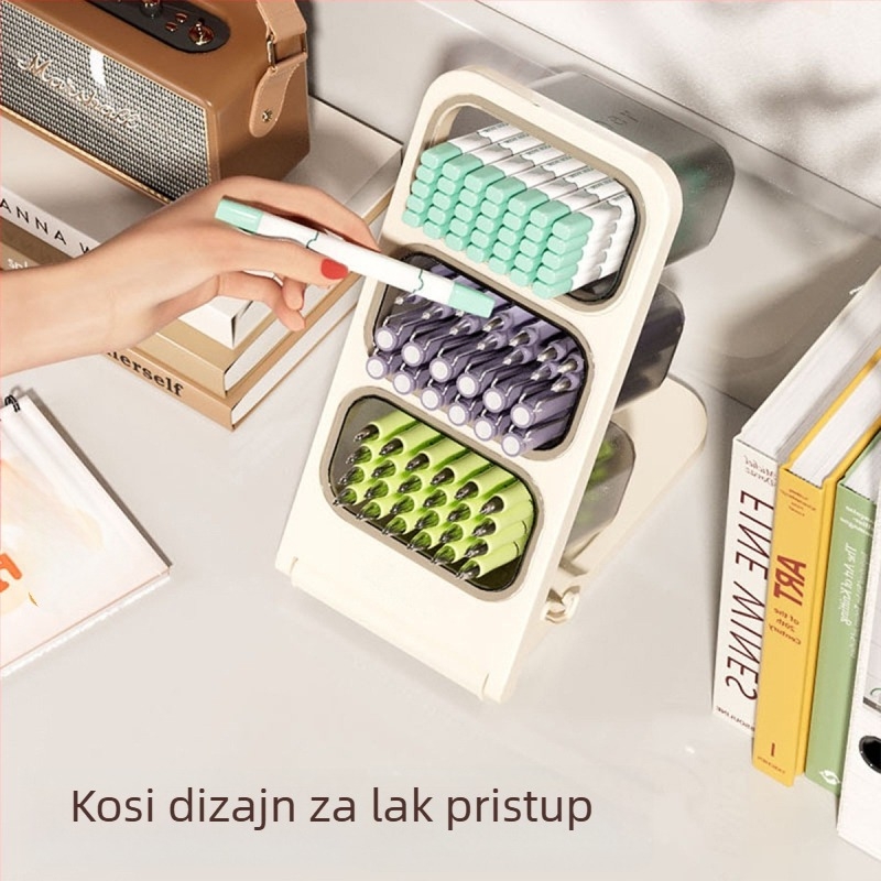 Odvojivi dijagonalan držač za olovke s velikim kapacitetom za markere, dječji stolni organizator za ured