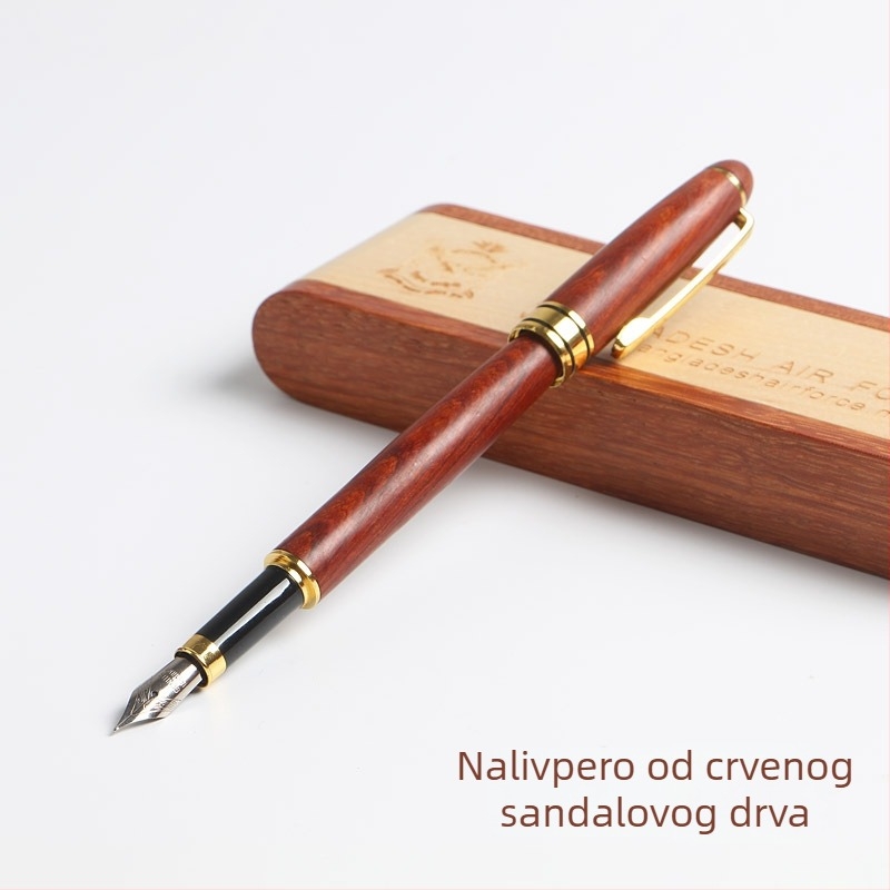 Set poklon olovaka od ružinog drveta s potpisnom olovkom za poslovne i uredske potrebe – memorijska drvena olovka