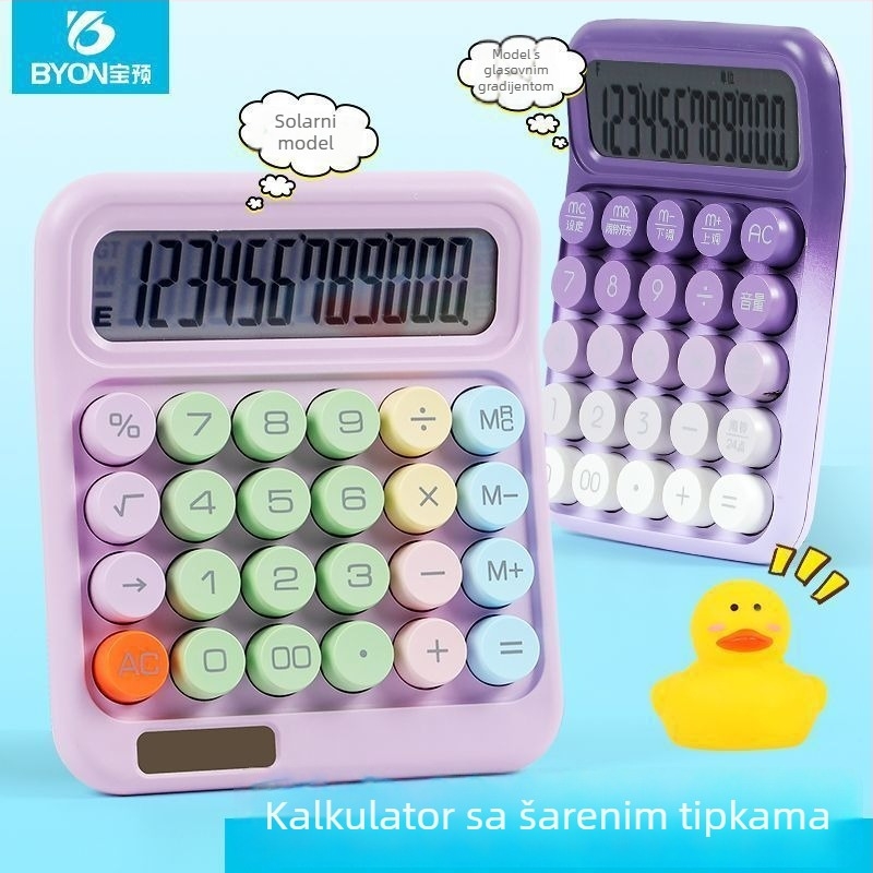 12-znamenkasti solarni kalkulator s dvostrukim napajanjem, stolni uredski model, ABS+LCD, sladak dizajn srca