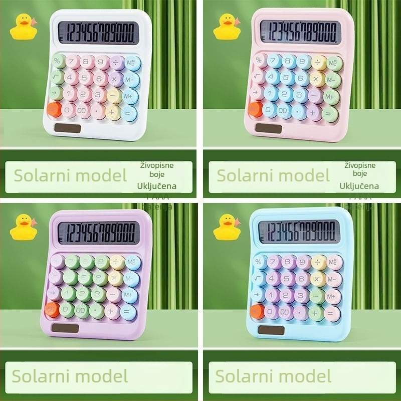 12-znamenkasti solarni kalkulator s dvostrukim napajanjem, stolni uredski model, ABS+LCD, sladak dizajn srca