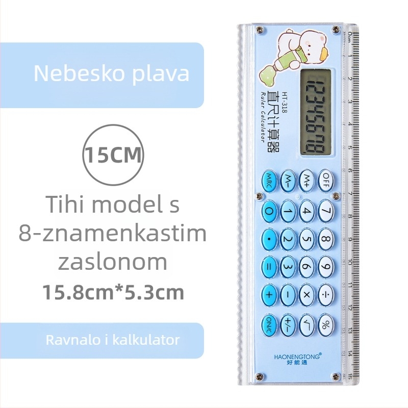 Mini elektronički ravnalo s valovitim dizajnom i kalkulatorom za učenike