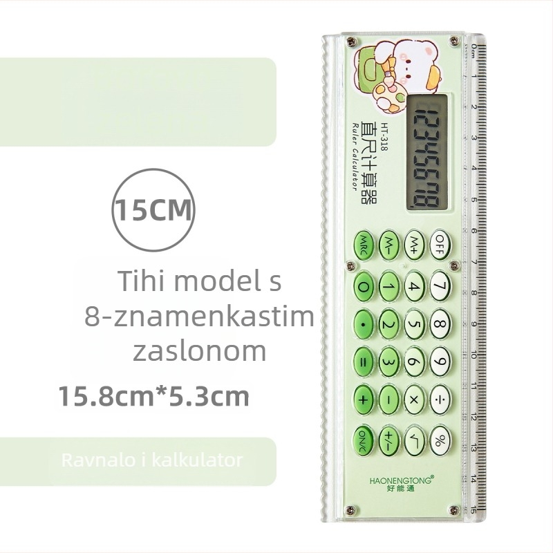Mini elektronički ravnalo s valovitim dizajnom i kalkulatorom za učenike