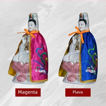 Šal s vezom Guanyin i Bodhisattva, motivi drakona, feniks i lotos