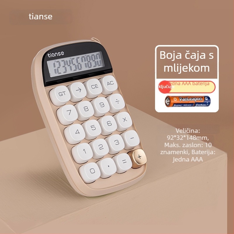 12‑cifreni elektronički kalkulator s minimalističkim dizajnom tipki, Candy-Dot motiv u nijansama neba