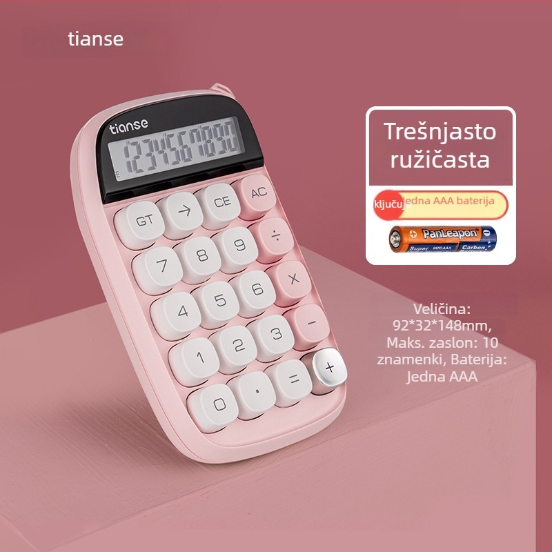 12‑cifreni elektronički kalkulator s minimalističkim dizajnom tipki, Candy-Dot motiv u nijansama neba