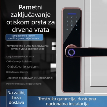 Brava s otiskom prsta za unutarnja vrata od ebonskog drveta s pametnom lozinkom