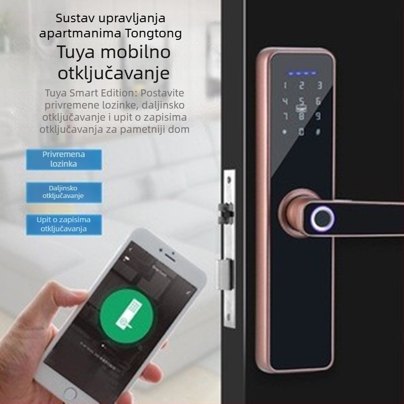Brava s otiskom prsta za unutarnja vrata od ebonskog drveta s pametnom lozinkom