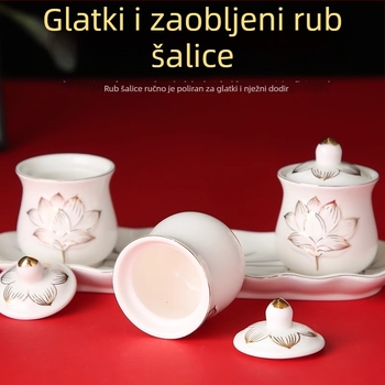 Keramički set od tri čaše za obožavanje Guanyin Bodhisattve, čaše za vodu pred Budom, male čaše za vino
