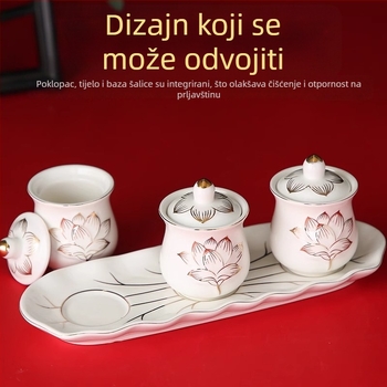 Keramički set od tri čaše za obožavanje Guanyin Bodhisattve, čaše za vodu pred Budom, male čaše za vino